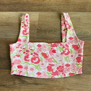 Bar III Pink Floral Crop Top